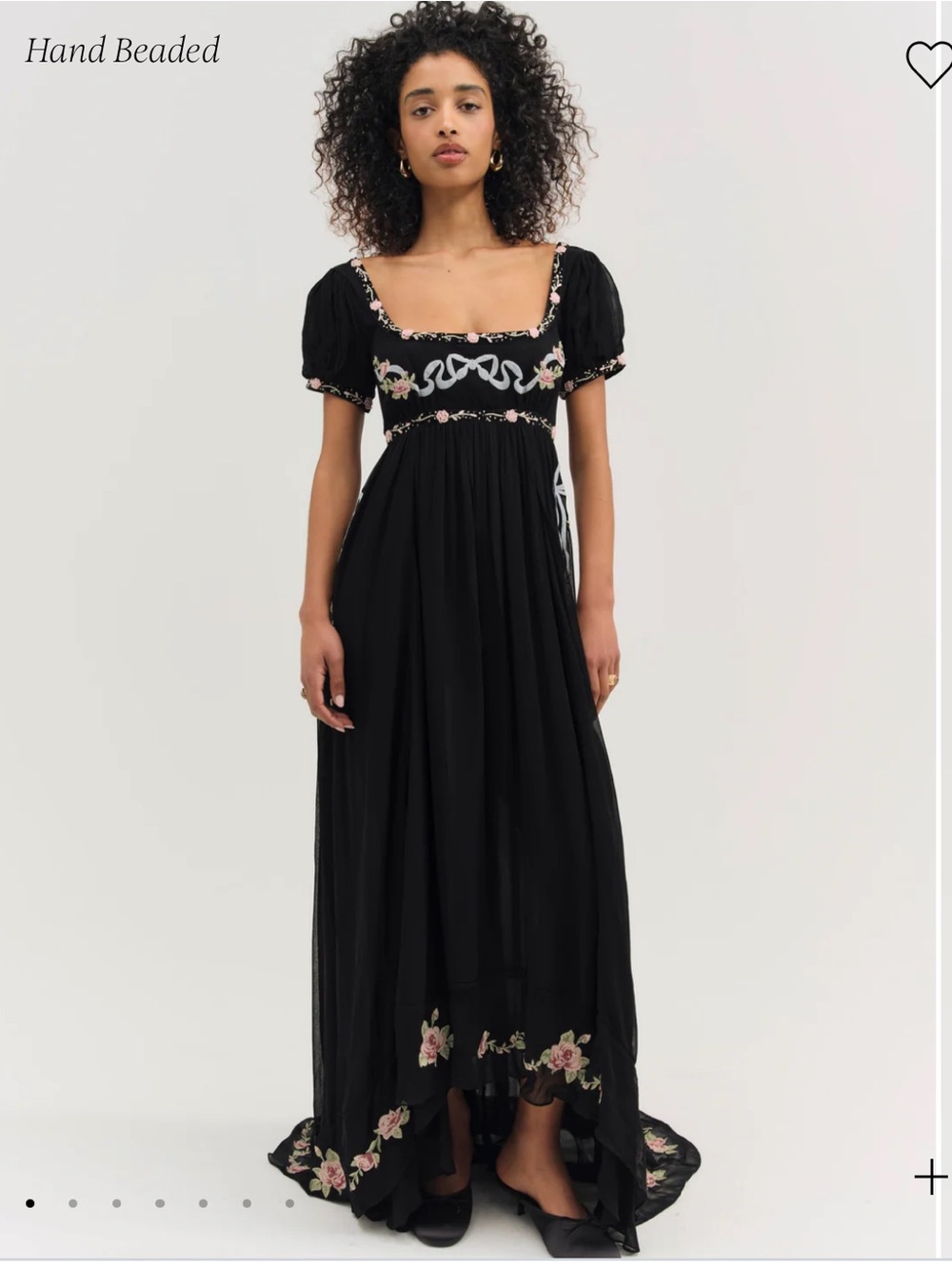 Rosemarie Black Floral Embroidered Maxi Dress
